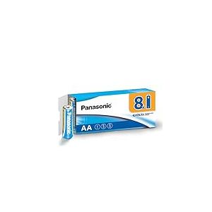 Piles Panasonic AA EVOLTA Technology Inside, paquet de 8 piles alcalines, AA Mignon LR6, 1,5V, emballage sans plastique, pile fiable et performante