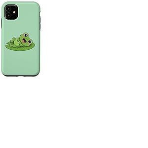 Grenouille Mignonne sur lys et Tapis Souriant joyeusement Coque pour iPhone 11