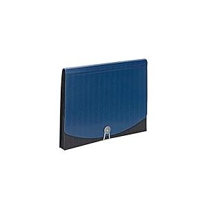 Smead Classeur extensible en poly, 6 intercalaires, fermeture &agrave; rabat et cordon, format lettre, motif vague bleu/noir (70872)