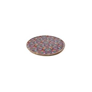 Romimex Plateau à collations Rouge en Bois de manguier Rond 30 x 2 x 30 cm