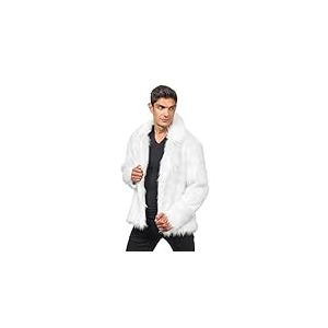 Chaks - Manteau de fourrure pour adultes, veste courte en fausse fourrure, pour carnaval, festival, fête Fashion