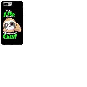 Inscription amusante d'un adorable panda – Détendez-vous et détendez-vous Coque pour iPhone 7 Plus/8 Plus