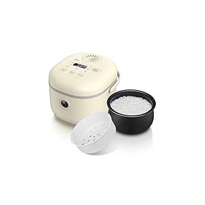 Bear Cuiseur &agrave; riz 3,5 tasses (non cuit) avec cuiseur vapeur, Multifonctionnel 350W Electric Mini Rice Cooker，6 fonctions de cuisson du riz pour 2-4 personnes