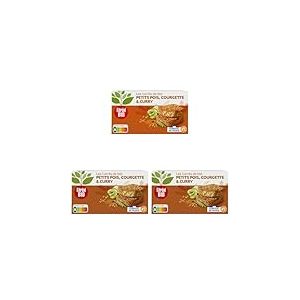 Céréal Bio Tendres carrés de Blé, Petits pois, Courgette, Curry - Végan et Bio - Simple et Rapide à Réchauffer - 200g (2 x 100g) - 209479 (Lot de 3)