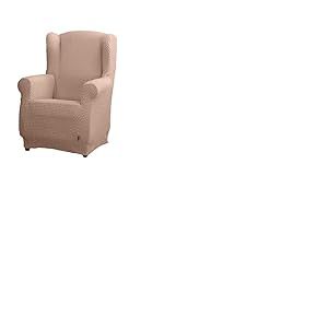 Estoralis | Borneo | Housse de Chaise à Oreilles | Tissu Super élastique C/ 03 Rose | pour Fauteuil à Oreilles de 70 à 110 cm. | Protecteur de qualité | Adaptable à Tous Types de bergères