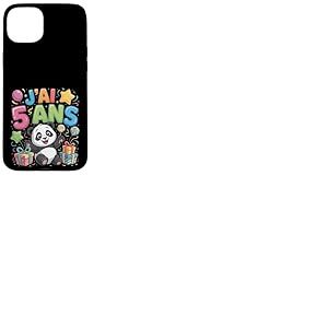 Enfant Panda Enfant 5 ans Anniversaire Garçon Fille Panda Coque pour iPhone 15 Plus