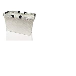 ARPAN Grand panier à linge blanc avec poignées pliables Cadre en aluminium 27,5 x 47 x 27 cm