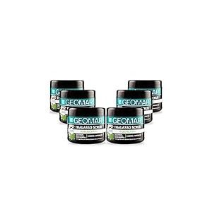 GEOMAR | Thalasso Gommage Purifiant, Avec Sel Marin, Sel d’Epsom, Huile de Moringa et extraits de Charbon et Matcha Tea, 95% d’Origine Naturelle, Made in Italy, 6 x 600 g