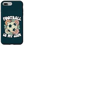 Groovy Football is My Jam Ballon de Football Motif Floral Vintage Mom Coque pour iPhone 7 Plus/8 Plus