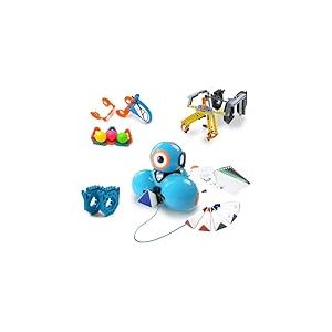 Wonder Workshop Dash Robot Wonder Pack – Coding Robot Educational Bundle for Kids 6+ – Free STEM Apps with Instructional Videos - Launcher toy, Sketch Kit drawing, Gripper Building