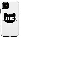 Chat né en 1982 Ans Anniversaire Maman de chat Papa de chat Coque pour iPhone 11