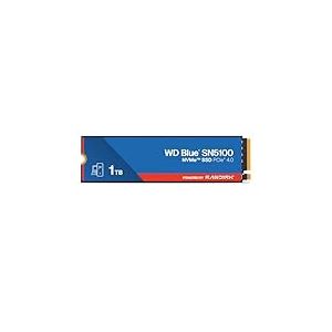 WD Blue SN5100 NVMe SSD 1 to (Jusqu'&agrave; 7 100 Mo/s en Lecture, M.2 2280, PCIe Gen 4, nCache 4.0, Technologie SANDISK 3D CBA NAND, Acronis True Image Clonage de Disque et Migration) Powered by SANDISK