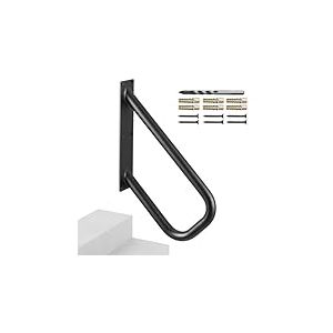 VEVOR Main courante d'escalier pour marches ext&eacute;rieures, 480 mm, rampe de s&eacute;curit&eacute; murale pour 1-2 marches, finition noire mate, rampe d'escalier pour personnes &acirc;g&eacute;es, femmes enceintes, handicap&eacute;es