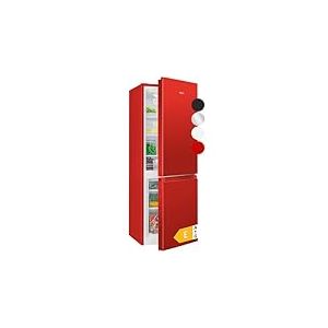 Bomann, KG320, Réfrigérateur et congélateur 175L, Contrôle de la température en continu, Charnières de porte à droite, interchangeables, Pieds réglables, Rouge