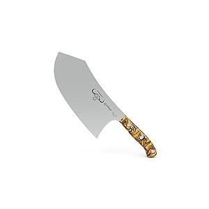 Giesser depuis 1776 - fabriqu&eacute; en Allemagne - Couperet 22 cm Spicy Orange, PremiumCut Butcher No 1, couperet, acrylique, exotique, inoxydable, couteau &agrave; griller allemand tranchant