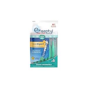 Efiseptyl - Brossettes Interdentaires Clean Expert 0,9mm - Sachet Refermable - Avec Traitement Antibactérien - Sachet de 6 Brossettes