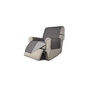 Easy-Going Housse de Fauteuil inclinable réversible résistante à l'eau avec Sangles élastiques pour Chien et Animal Domestique (Fauteuil inclinable, Gris/Gris Clair)