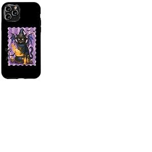 Chaudron magique chat noir nuit Halloween Coque pour iPhone 11 Pro