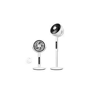 LEVOIT Ventilateur sur Pied 20 dB Silencieux, Puissant 2465 m&sup3;/h, Flux d'air 7.5 m/s, avec T&eacute;l&eacute;commande, Oscillant 90&deg;+120&deg;,4 Modes 12 Vitesses, Minuterie 12h, R&eacute;glage Hauteur Circulation d'Air