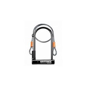 Kryptonite Antivol en U Keeper Std W/ 4' Flex | Antivol de Vélo avec Câble Flexible | Niveau de Sécurité 5/10 | Pour un Degré de Sécurité Modéré | Dimensions 10,2 cm x 20,3 cm