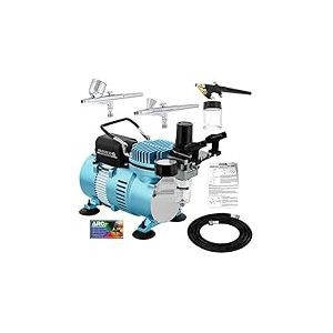 Master Airbrush? Brand Multi-purpose Professional Airbrushing System with 3 Airbrushes, G22 Gravity Feed, G25 Gravity Feed & E91 All Purpose Airbrushes, Airbrush Compressor, 6' Air Hose & Airbrush Holder All with Our 1 Year Warranty and Now Includes a (FR