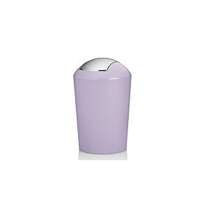 kela Marta - Poubelle de salle de bain - Avec couvercle basculant - En plastique - Violet pastel mat - 5 l