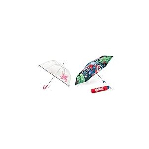 SMATI Parapluie Enfant Transparent Cloche - Bordure Fluorescente & Parapluie Anti Tempete Enfant Avengers - BONNYCO | Parapluie Pliant pour Sac, Sac à Dos ou Voyage