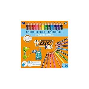 BIC Kids Evolution Triangle ECOlutions Crayons de Couleurs Triangulaires - Couleurs Assorties, Classpack de 144