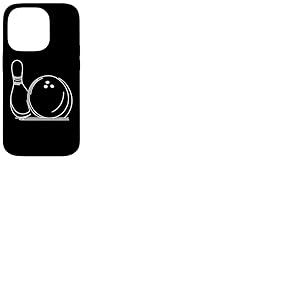Dessin d'une Boule de Bowling et d'une quille Coque pour iPhone 14 Pro