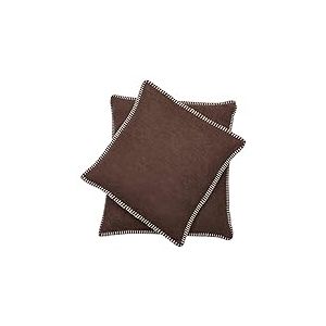 David Fussenegger Housse de Coussin Mocca en Coton Doux et Moelleux, 50 x 50 cm