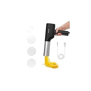 Cecotec Machine à Pâtes et Churros sans Fil Fun EasyPasta. 40 W, Capacité 200 g, 3 Disques Inclus, Prépare des Nouilles ou Noodles, Spaghettis et Tagliatelles, 50 Utilisations par Charge de Batterie
