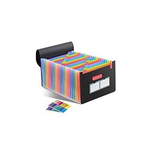 Trieur A4 25 Compartiments, Porte Documents Extensible, Organiseur de Documents avec Étiquettes, Pochette de Classement A4, Dossier Accordéon Grande Capacité pour le bureau, l'école et les archives