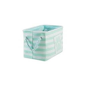 Bone Dry Pet Storage Collection Poubelle rectangulaire Motif pattes Bleu turquoise