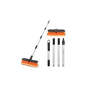 ARTIPOLY Brosse de Lavage de Voiture de 165,1 cm avec Tige d'extension, Brosse de Lavage de Voiture de 25,4 cm, Brosse de Nettoyage de Voiture Anti-Rayures pour Camping-Car, Bateau, Camion, VUS,
