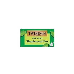 Twinings - Th&eacute; Vert Simplement Pur - 27 Sachets - D&eacute;licat et Subtil - &agrave; D&eacute;guster Chaud ou Froid