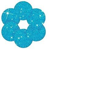 Lot de 6 Sets de Table Ronds Bleu Turquoise à Paillettes Scintillantes pour Cuisine, Salle à Manger, fête de Vacances - 39,1 cm