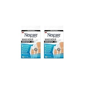 Nexcare Max Hold pansements imperméables, tailles assorties, 12 pansements par pack, respirants et imperméables pour les petites Plaies, égratignures, pansements pour trousses de premiers soins