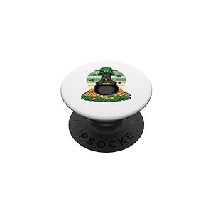 Scottish Terrier St Patricks Day Leprechaun Shamrock PopSockets PopGrip Adh&eacute;sif