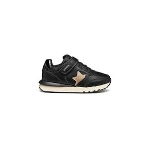 Geox J FASTICS - Baskets pour Fille - Noir/doré - Pointure 36 EU, Black Lt Gold., 36 EU