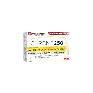 Forté Pharma - Chrome 250 - Complément alimentaire Minceur, maintien d'une glycémie normale - Picolinate de chrome, Fringales, Anti grignotage, Contrôle de l'appétit - 30 comprimés, 2/jour