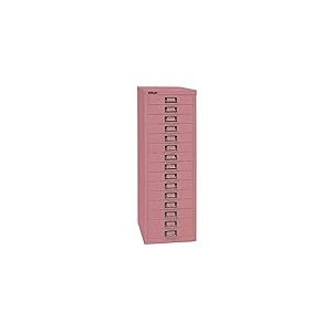 BISLEY MultiDrawer Série 39, DIN A4, 15 tiroirs, métal, Rose 601, 38 x 27,9 x 86 cm
