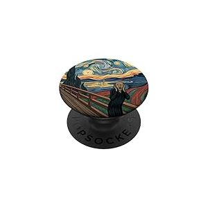 Scream Starry Night Mashup Art expressionniste surréaliste PopSockets PopGrip Adhésif