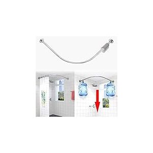Tanxih Barre de rideau de douche d'angle r&eacute;glable en acier inoxydable en forme de L sans per&ccedil;age pour salle de bain, baignoire, magasin de v&ecirc;tements (68,6-99,1 x 68,6-99,1 cm)