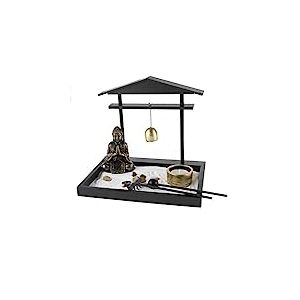 lachineuse - Jardin Zen Portail Japonais Torii - Porte-Bougie Asiatique - Décoration Zen - Jardin avec Sable - Ambiance d'Asie - pour Intérieur Maison Bureau - Bouddha - Idée Cadeau Japon - Déco Asie