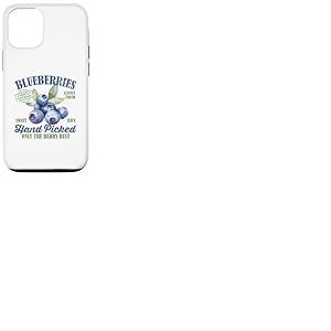 Graphisme rétro de myrtilles juteuses et délicieuses myrtilles sucrées Coque pour iPhone 12/12 Pro