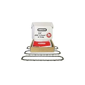 Oregon Lot de 3 Cha&icirc;ne de Tron&ccedil;onneuse 3/8" pour Guide de 50cm (20"), Jauge .050" (1,3mm), 72 Maillons - Stihl Cha&icirc;ne Rechange, Ciseau complet, Compatible Stihl Modeles et plus