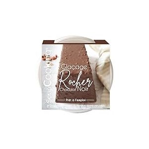 ScrapCooking - Glaçage Rocher Chocolat Noir 400 g - Croquant Amandes-Noisettes - Facile & Pratique - Préparation pour Gâteau, Pâtisserie, Buche de Noël, Cake, Entremet - 4625