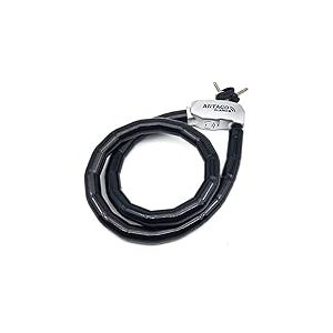 Artago ART6120 Chaine Antivol Python Avec Alarme 120dB, C&acirc;ble en Acier Articul&eacute; Blind&eacute;, 120cm, Flexible, Bouton ON, Fonction Warning, Imperm&eacute;able, Python Antivol pour Moto, Velo Trottinette Electrique