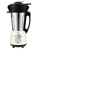 Senya Blender Chauffant Inox Cook & Ice V3 Cr&egrave;me, Mixeur Soupe Velout&eacute;e/Moulin&eacute;e, Cuisson Vapeur, Glace Pil&eacute;e Smoothies, 1,5L, 1400W, et son panier vapeur en silicone piable de 2L SYCP-HB008CA