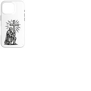Chevalier chr&eacute;tien avec la Sainte Croix de J&eacute;sus-Christ Coque pour iPhone 16 Pro